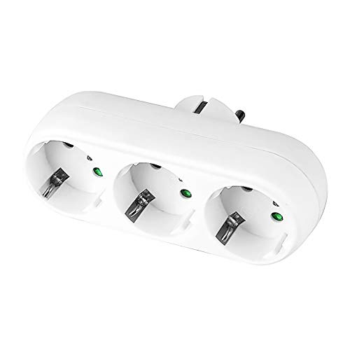 Laileya Adaptador estándar alemán Convertir estándar de Tres Polos de energía de la UE Adaptador de Enchufe de la Pared 16A 16A 250V de 3 vías de Salida Triple