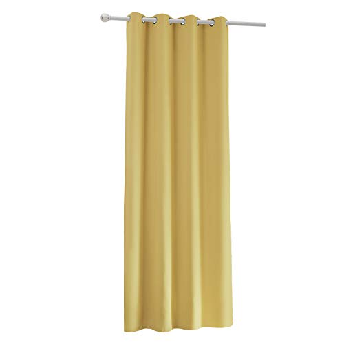 Laneetal Cortinas de Salón Moderno Opacas Aislantes luz Suaves(1 Pieza) Evitar Rayos UV Proteccion Privacidad con Ojales para Salon Cocina Habitacion 135x245cm Color Amarillo