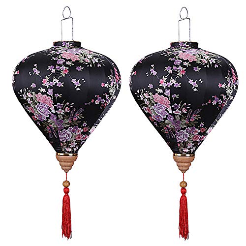 Lantern Diamond Lantern Festival de Primavera Suministros de decoración de Aire Caliente Tela de decoración de Globo Creativo Estilo Chino Chino Estilo Antiguo 12"/ 14" sin Bombilla 2pcs,F,14