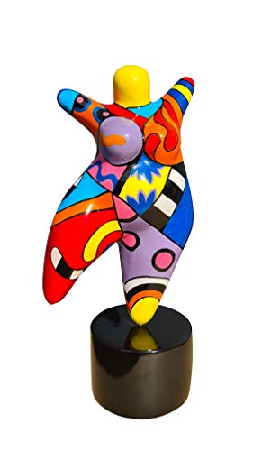 Laure TERRIER Estatua de Mujer Nana Bailarina, en Resina Multicolor. Altura 17 centímetros con la Base