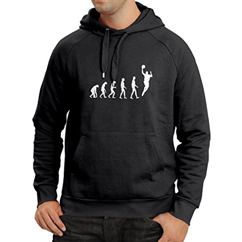 lepni.me Sudadera con Capucha evolución de Baloncesto - Canasta de la Calle, me Encanta Este Juego, Gran Fan de Regalo (Large Negro Fluorescente)