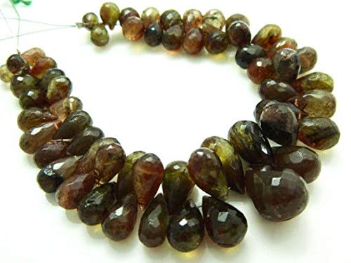 LKBEADS 203 quilates – AA-Andulsite gotas de lágrima facetadas – 17,7 cm de largo – Piedras miden -5 x 7-8 x 14 mm