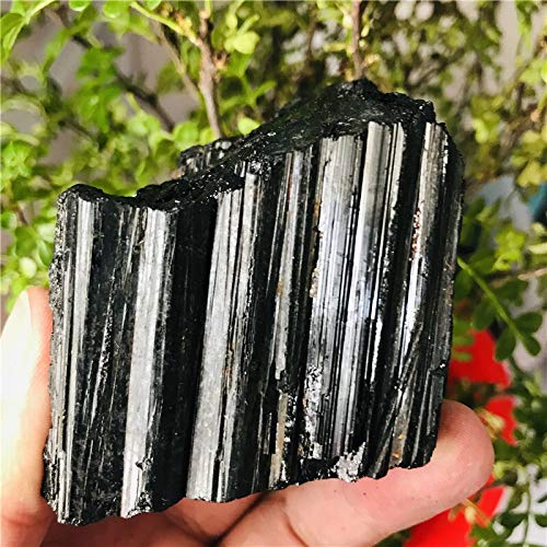 LSB Piedra Colorida, 1pc Negro Natural del Cristal de turmalina de Piedras Preciosas Specim Mineral Original (tamaño : 150 180g)