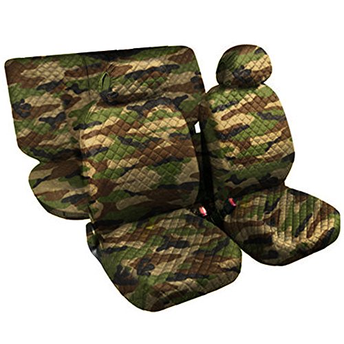 Lupex Shop Trap MCL - Juego de Fundas para Asientos de algodón Acolchado, con Estampado de Camuflaje clásico.