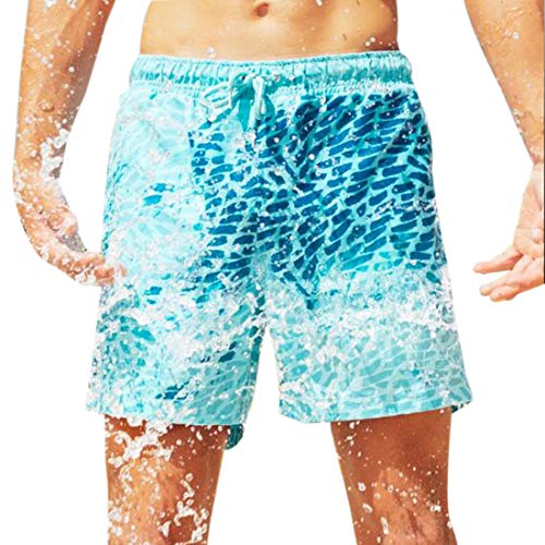 Manooby Bañador de Playa con Cambio de Color para Hombres Pantalones Cortos de Natación Sensibles a la Temperatura Briefs Calzoncillos Masculinos de Baño S-3XL