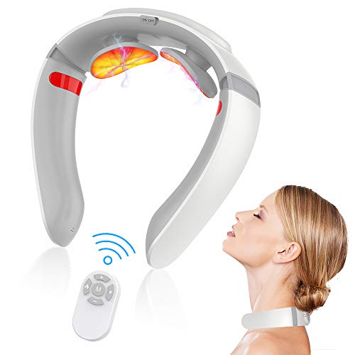 Masajeador para Cuello, Masajeador de Cuello Multifunción Eléctrico Cuello Masajeador Masajeador Cervical Masajeador Electromagnético con Función de Calor Cuello Relajante Aliviar el Dolor Cervical