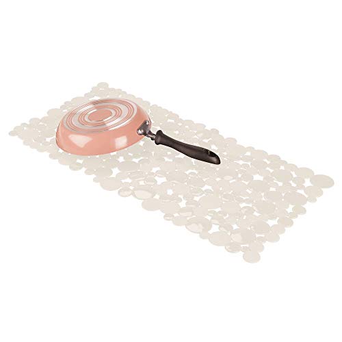 mDesign Alfombrilla Antideslizante Recortable – Base para Fregadero Grande con diseño de Burbujas – Tapetes Protectores de PVC para la vajilla y el Fregadero – Beige