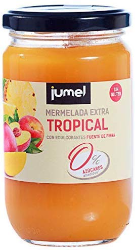 Mermelada de TROPICAL sin azúcar extra JUMEL con STEVIA. Mermelada gourmet con todo el sabor. Pack de 4 unidades (1,49 € / unidad). A PARTIR DE 15€ PORTES GRATIS.