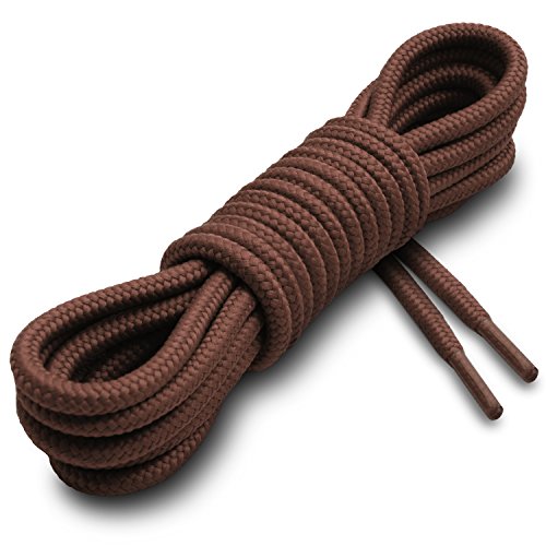 Miscly Cordones Redondos [3 Pares] Para Zapatos, Zapatillas de Deporte y Botas - Diámetro 4 mm (137cm, Marrón)