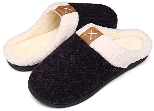 Mishansha Zapatillas Invierno Hombre Casa Memory Foam Zapatos Antideslizante CáLido Pantuflas Casa Cómodas Suave Slippers,Morado,44/45