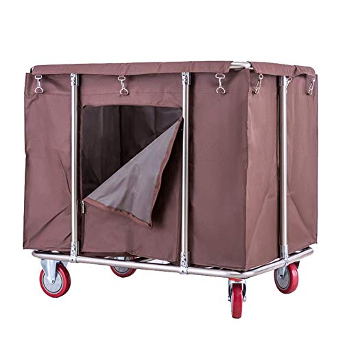 MJY Carrito para vehículos de reciclaje, para el hogar Carrito de lavandería con ruedas con bolsa con cremallera, auto extra grande rectangular para recogida de hotel, extraíble, capacidad de 400 l,