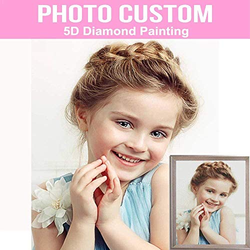 MLMYH Diamond Painting Custom Foto Personalizado 5D Diamond Painting DIY Diamond Embroidery Kit, Para la Home Decoración de pared Artesanía 30x30cm