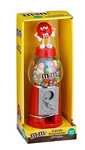 M&M Chocolate Candy Dispensador de máquina y dinero banco 9" – rojo