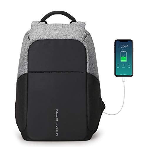 Mochila Antirrobo,Mochila de Portátil con Puerto de USB para Ordenador hasta 15,6 ”Pulgadas, Bolsa de Negocios Hombres y Mujeres Impermeable Escolares Viaje