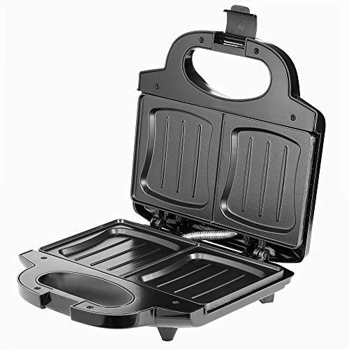 Monzana Sandwichera XXL negro 750V parrilla para toast libre de BPA revestimiento antiadherente cocina bocadillos