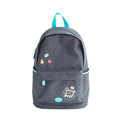 Mr. Wonderful Mochila Gris, Backpack - Doing my best Unisex Adulto, Multicolor, Talla única