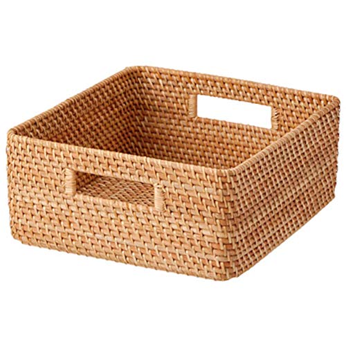 Muji Cesta Rectangular De Ratán Apilable, 35 cm Ancho x 36 cm Profundidad x 16 cm Altura