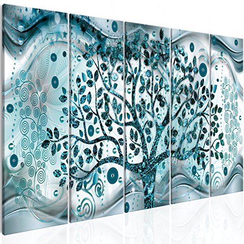 murando Cuadro en Lienzo Arbol Klimt 150x60 cm Impresión de 5 Piezas Material Tejido no Tejido Impresión Artística Imagen Gráfica Decoracion de Pared Abstracto l-C-0005-b-o