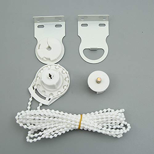 NANAD Kit de repuesto de soporte de metal de calidad de 35 mm, kit de cadena de cuentas de color blanco resistente para persianas enrollables, accesorios prácticos para el hogar, color blanco