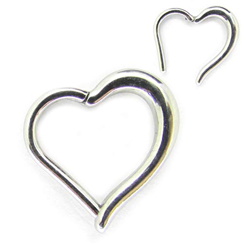 NewkeepsR 316L 16ga Acero quirúrgico Clikcer con bisagras Corazón Daith Helix Rook Piercing Ring