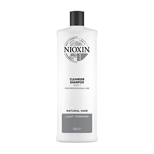 NIOXIN - Champú antigrasa limpiador - para Cabello Natural con Perdida Ligera de Densidad - Sistema 1 - paso 1 - 1L