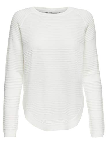 Only onlCAVIAR L/S Pullover KNT Noos suéter, Gris (Whitecap Gray Detail:Melange), 42 (Talla del Fabricante: Large) para Mujer