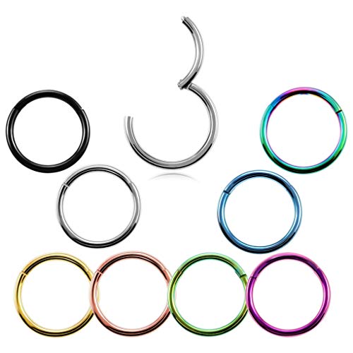 OROSUA 10 Unids/Lote Segmento con Bisagras de Titanio Septum Nariz Anillos Moda Nipple Ear Cartilage Lip