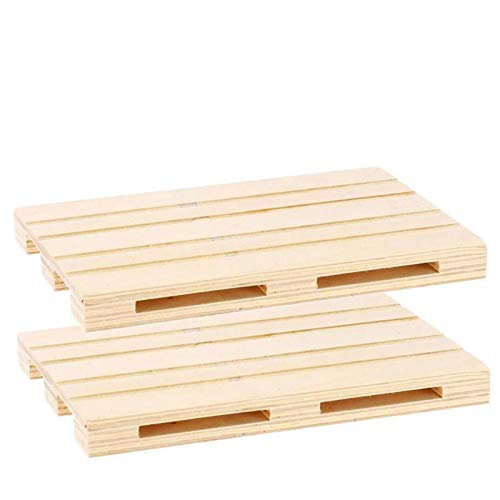 Pack de 2 bandejas de madera estilo mini palet multiusos 24 x 16 x 2 cm , Plato, Fuente, Tabla, ideal para servir tapas, pinchos, catering,tanto para hogar,fiesta,como para hosteleria.