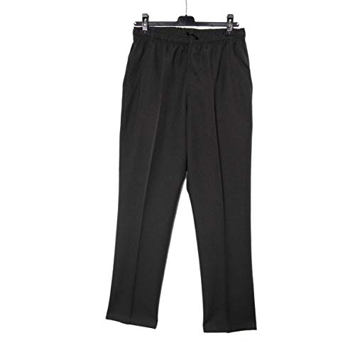Pantalón Adaptado Hombre Color Gris/Marino - Entretiempo - Pantalon Vestir con Goma en la Cintura - Tallas Grandes (Verde, XL)