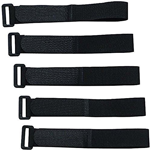 Paquete de 5 Negro Gancho y Loop Correa Sujetador estilo Bridas re-usables tiras 2.5CM X 30CM - 5 Piezas