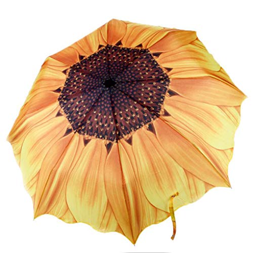 Paraguas de girasol Paraguas Paraguas Anti-UV Paraguas Especiales Paraguas Creativos Para Coches Para Mujeres Para Niños Paraguas Plegable Compacto Paraguas Grandes Diámetro Grande 98cm