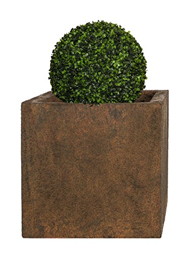 Pflanzwerk® Maceta Cube Tostado Marrón 28x28x28cm *Resistente a Las heladas* *Protección UV* *Calidad Europeo*