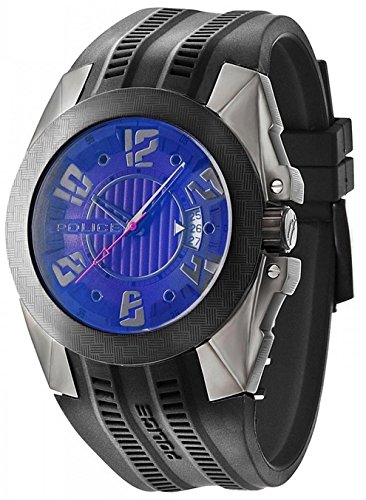 Police PL.14155JSUB/27P - Reloj analógico para Hombre (Silicona, 49 mm de diámetro), Color Negro