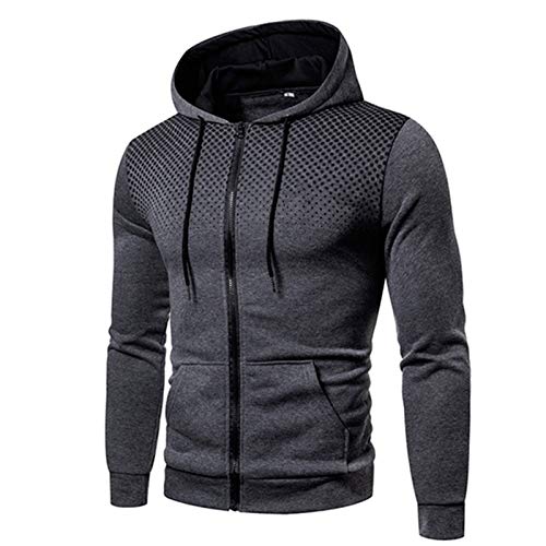 QYAD Chandal Hombre Completo, Sudadera para Hombre Mangas Largas con Cremallera Llano Chaqueta De Bombardero Chaqueta Deportiva Unisex Sudadera Suelta Grey-XXXL