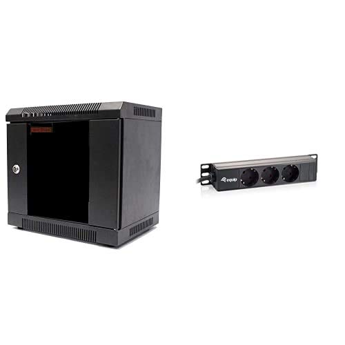 RackMatic.com Cablematic Armario Rack 10' 6U 370x280x350mm TENRack + Equip 333299 Unidad de distribución de energía (PDU) 1U Negro 3 Salidas AC