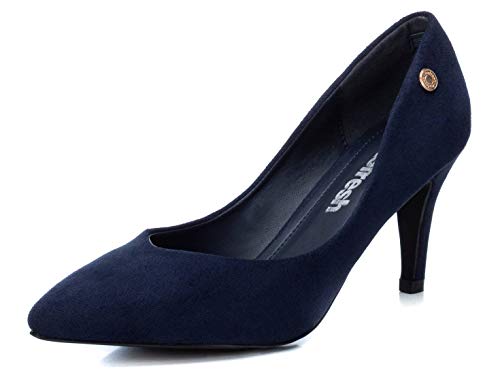 REFRESH - Zapato de salón de Antelina para Mujer - Tacón Fino 7cm - Navy - 39 EU