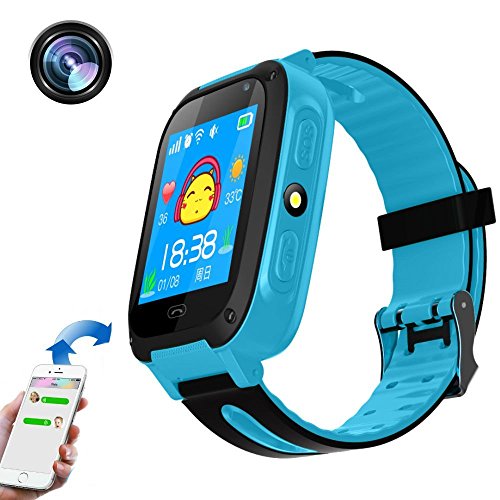 Reloj inteligente para niños, Smartwatch teléfono con pantalla táctil, llamada de emergencia, LBS localizador, cámara remota, linterna reloj de pulsera