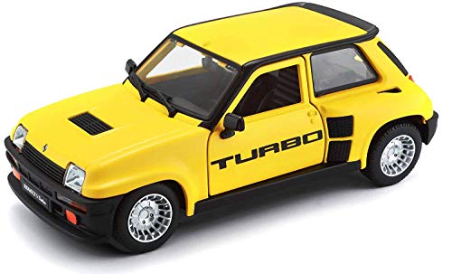 RENAULT Maqueta de coche turbo, modelo 1982, modelo listo Bburago 1:24, color amarillo