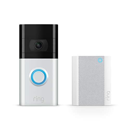 Ring Video Doorbell 3 + Ring Chime | Vídeo HD, detección de movimiento avanzada e instalación fácil | Incluye una prueba de 30 días gratis del plan Ring Protect