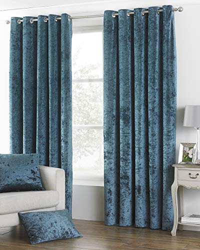 Riva Paoletti Verona - Cortinas con ojales (168 cm de ancho x 229 cm de caída), color azul