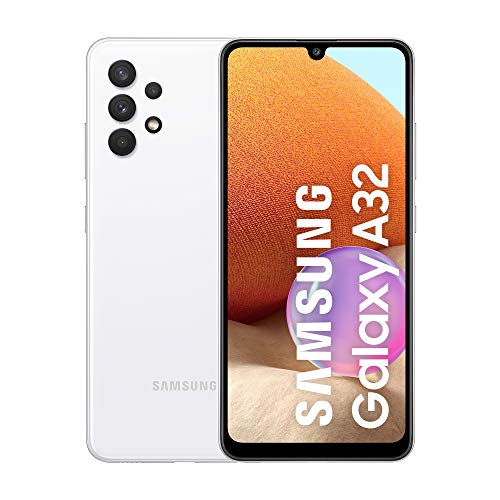 Samsung Galaxy A32 Color Blanco | Smartphone 6.4" FHD+ s-AMOLED con Android 11 | 4 + 128GB de Memoria | Quad-cámara 64MP y Frontal de 20MP | 5.000 mAh y Carga rápida 15W | [Versión española]