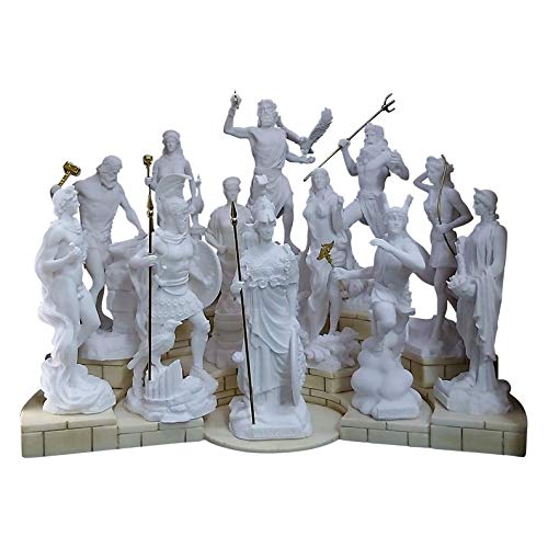 Set 12 Doce Dioses Olímpicos Romanos Griegos Panteón Estatua Figura Figura Blanca Nieve