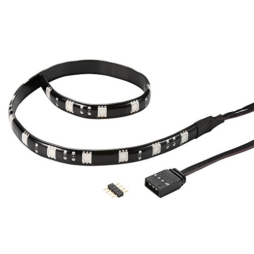 Sharkoon PACELIGHT S1 RGB LED - Tira LED Para Caja de PC Gaming, Negro