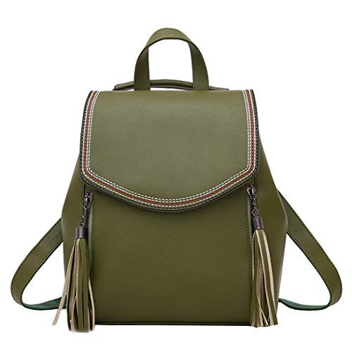 shepretty Bolso Mochila Cuero Mujer Casual Antirrobo Bolso de Mano, 509Verde