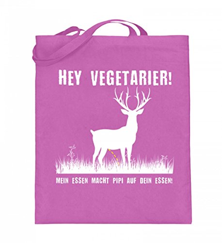 Shirtee Hey Vegetarier - Camiseta de caza con ciervo y ciervo (asas largas)