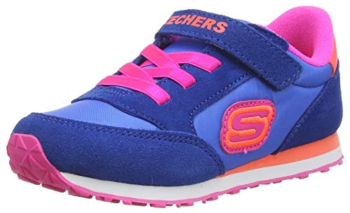 Skechers Retro SNEAKS, Zapatillas Niñas, Azul Azul Gamuza Naranja Detalle Blor, 21