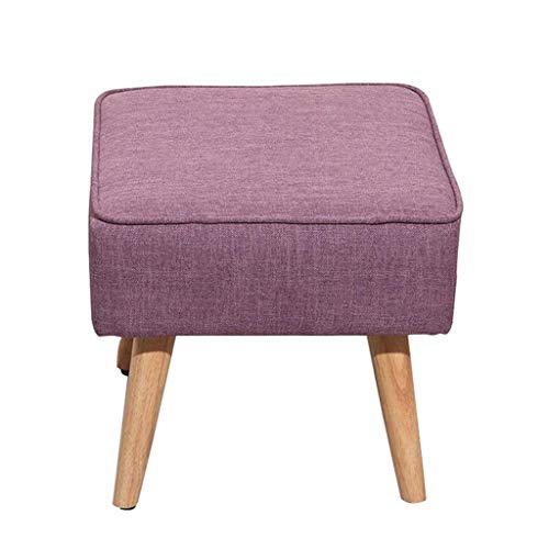 Sofá Taburete del pie Pastoral americana Footstool Cambiar Zapatos heces Tela clásica Vestir heces sofá heces Sala Ocio tejidos seleccionados, lujo discreto, de madera maciza de trípode, Medio Natural