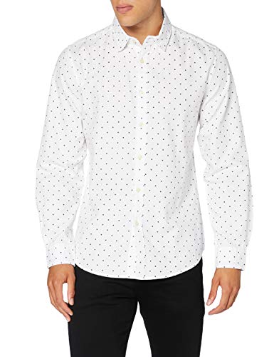 Springfield Pinpoint Print Heroes-C/99 Camisa Casual, Blanco (White 99), M (Tamaño del Fabricante: M) para Hombre