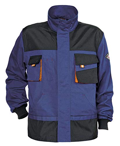 Stenso Emerton - Chaqueta de Trabajo Multiusos para Hombre - Durable - Azul Oscuro/Negro/Naranja 56