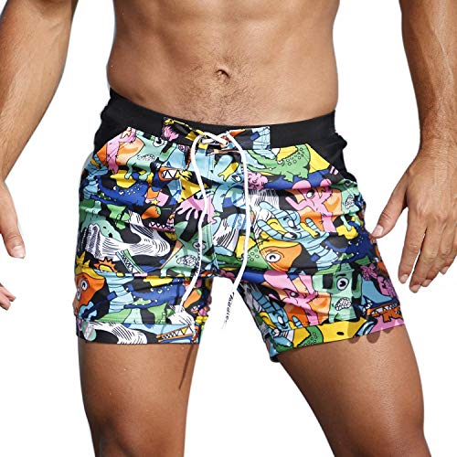 Taddle - bañador para hombre, estilo bermuda tipo bóxer, básico, para natación y surf Bandas Bañador Slip Hombre Piscina natación competicion